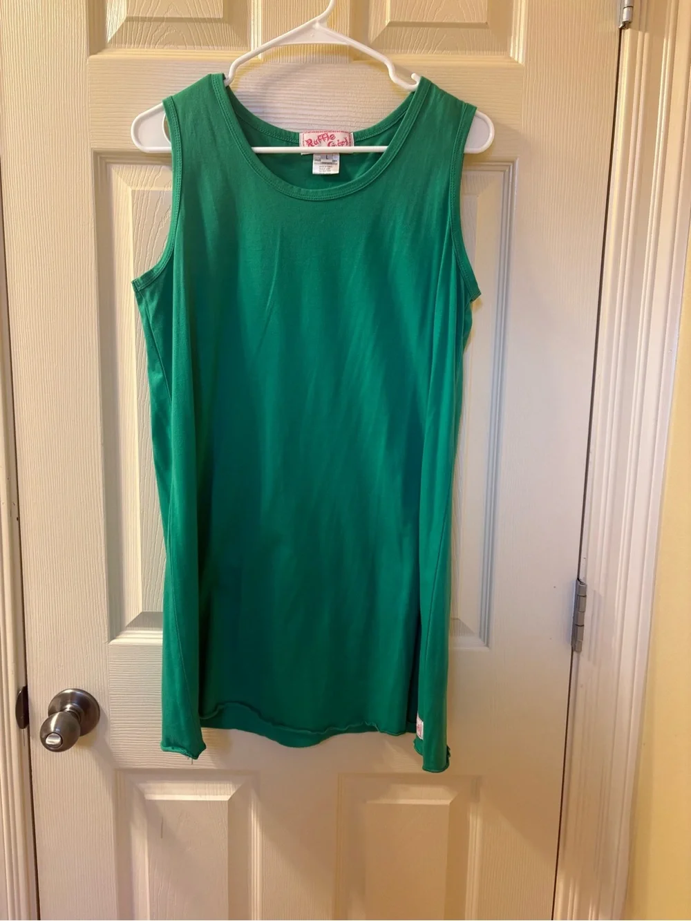 Ruffle Girl Green Sleeveless Dress and Cardigan Set